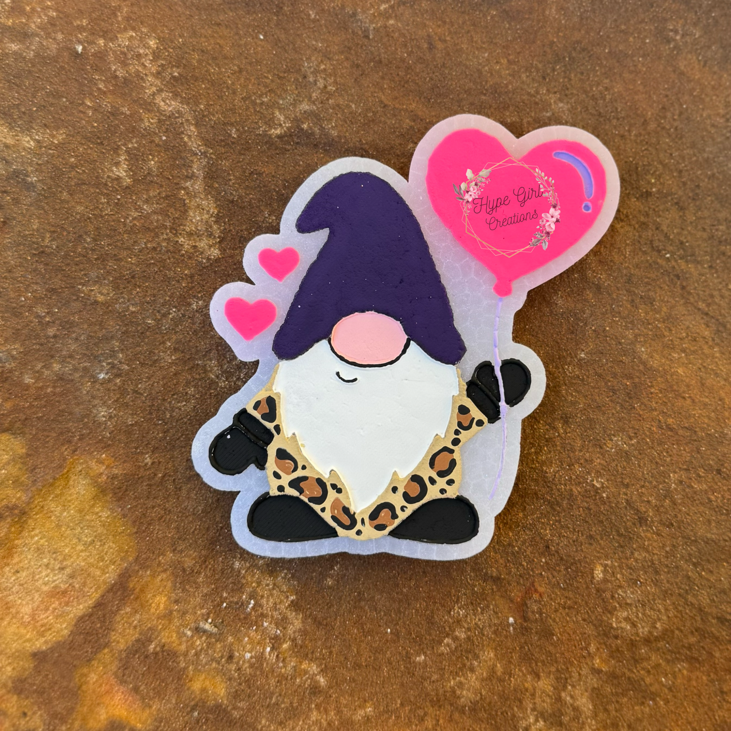 Gnome with Heart Balloon Car Freshie