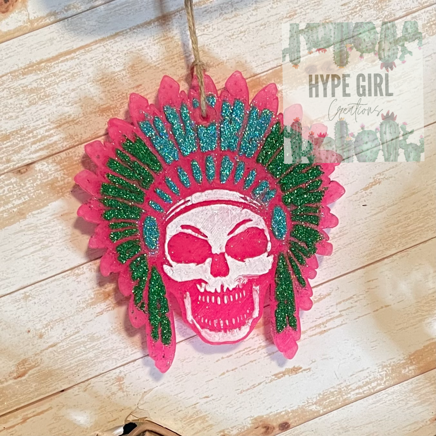 Native American Skull Car Freshie