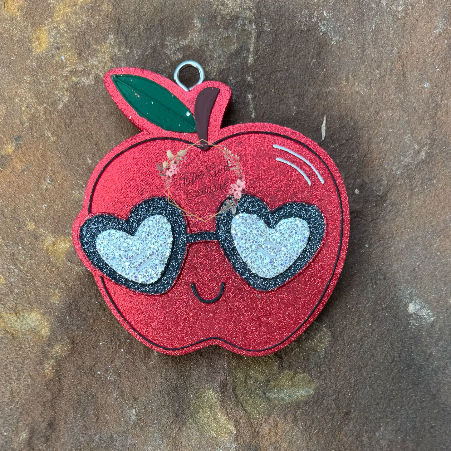 Apple w/ Heart Glasses Car Freshie
