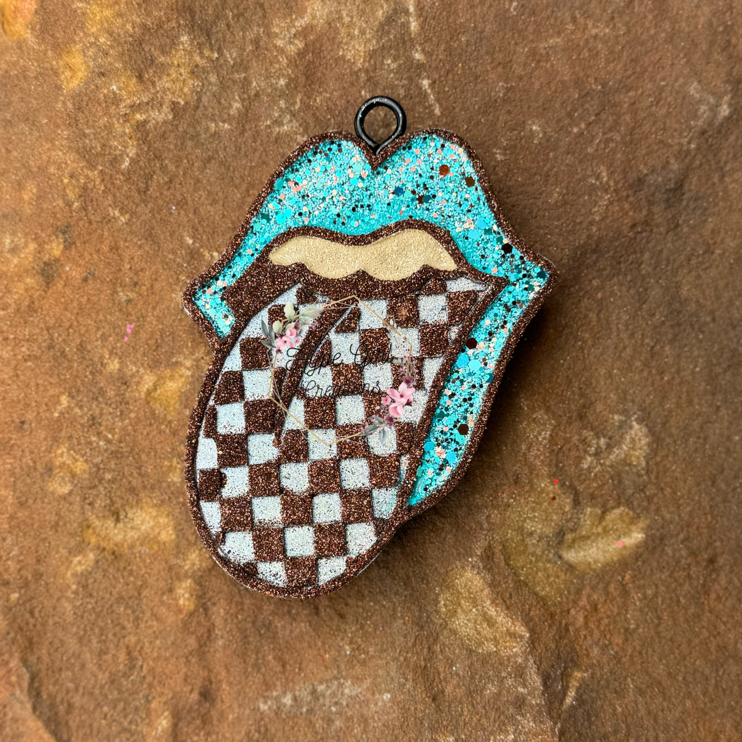Checkered Tongue Car Freshie