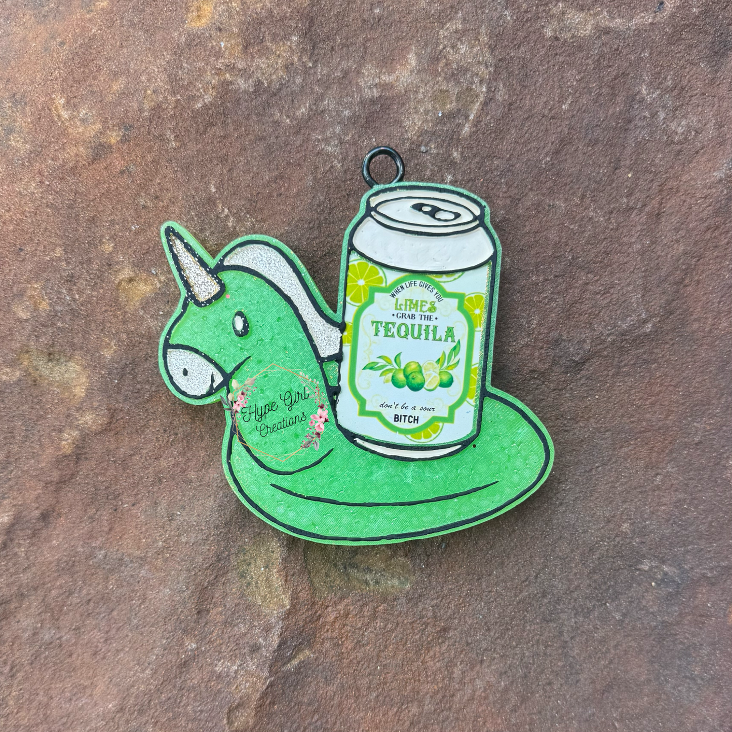 Unicorn Floaty w/ Can Car Freshie