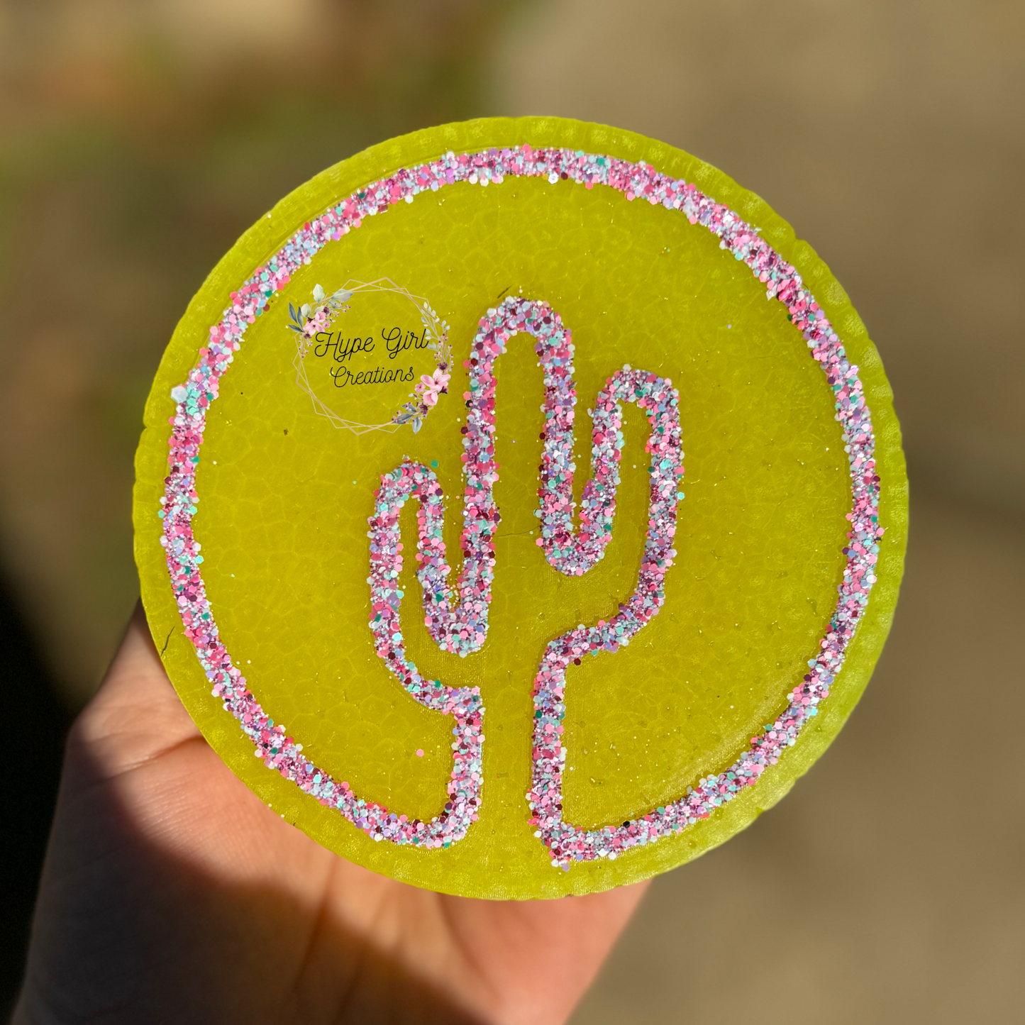 Neon Cactus Car Freshie