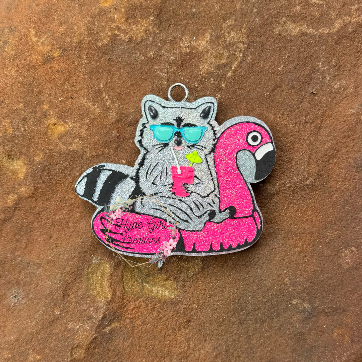RTS Raccoon in Flamingo Floaty