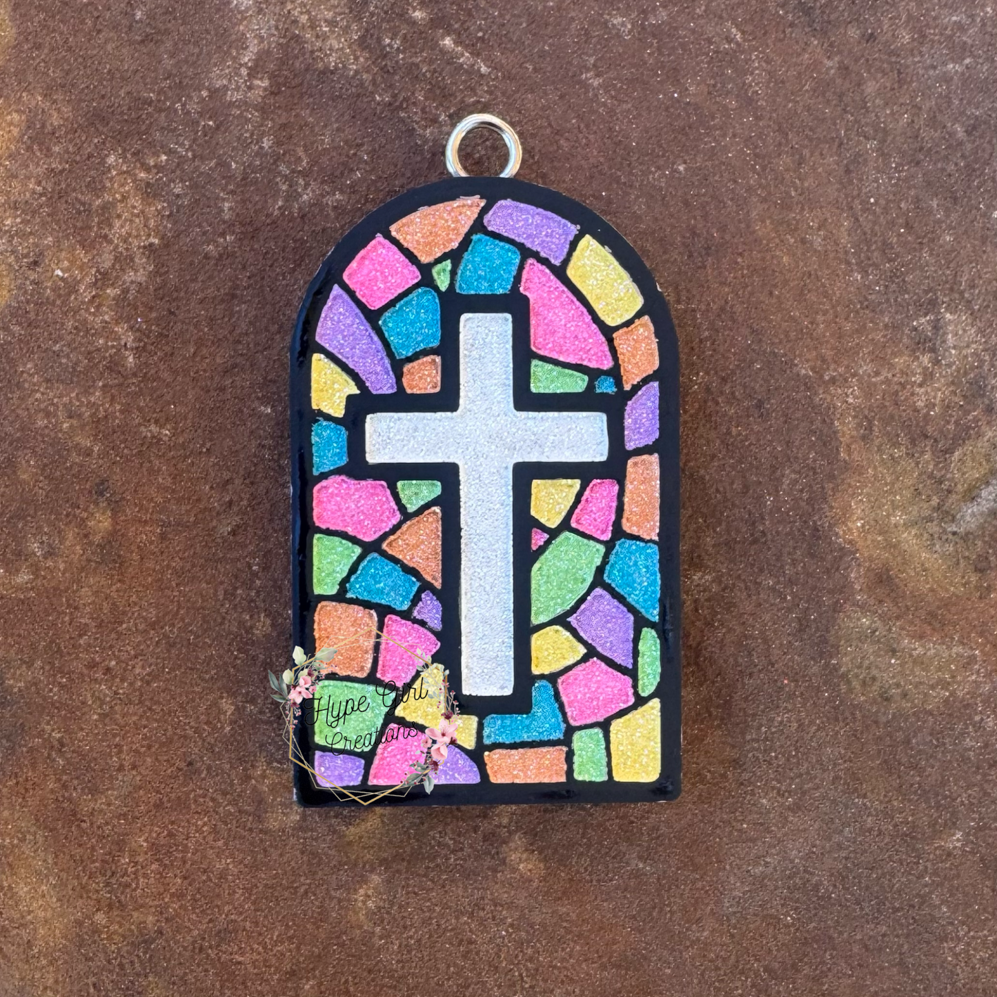 Mosaic Cross Car Freshie