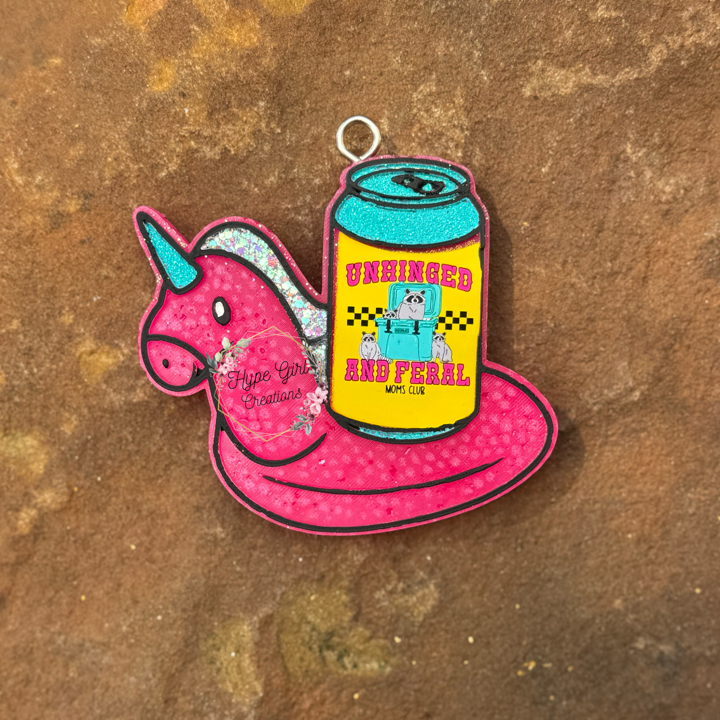 Unicorn Floaty w/ Can Car Freshie