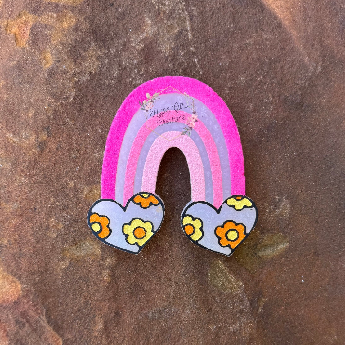 Floral Heart Rainbow Car Freshie
