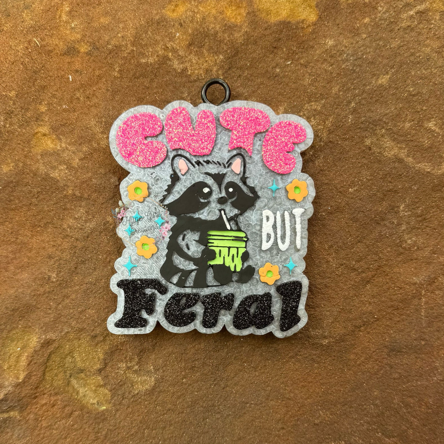 Cute But Feral Coon Car Freshie