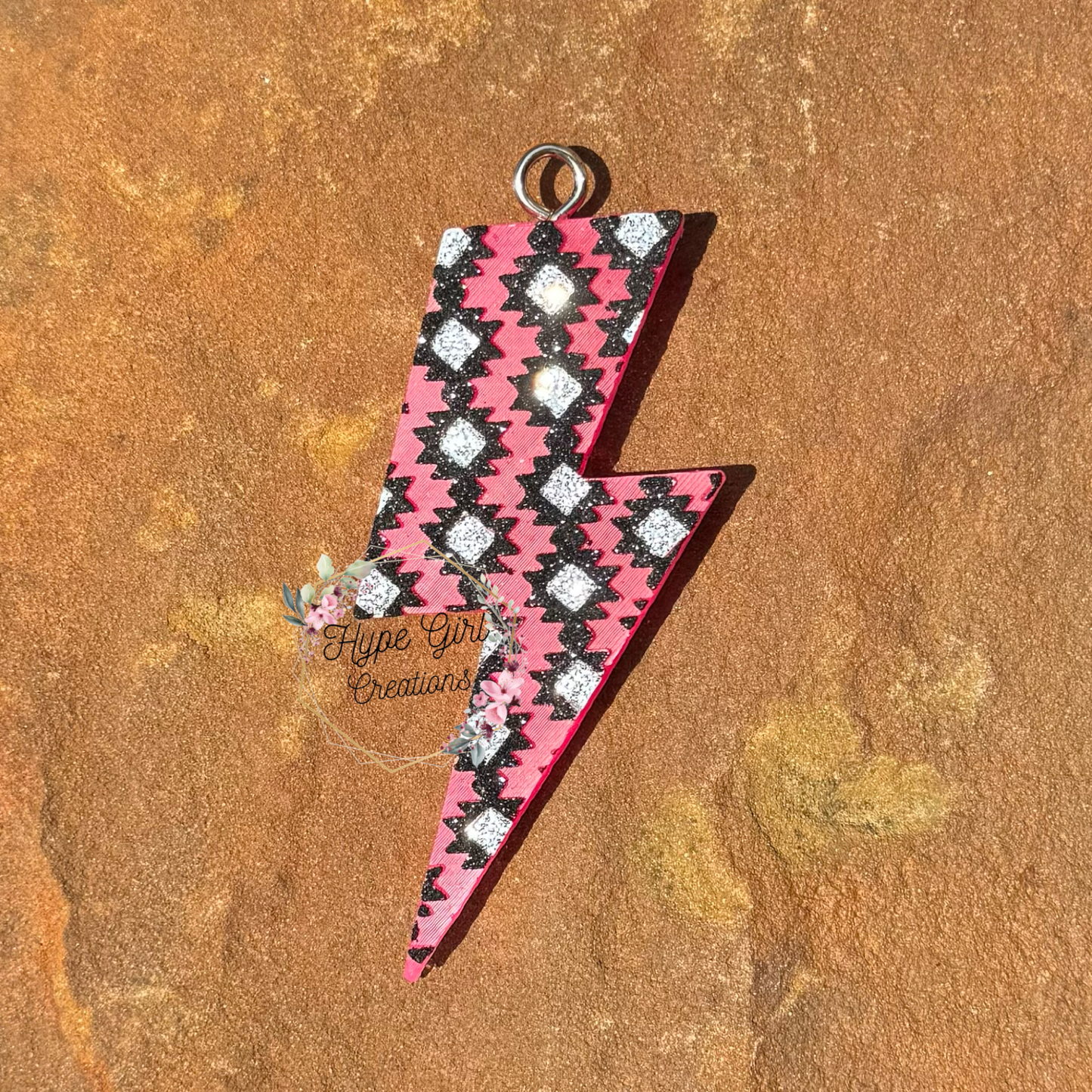 Aztec Print Lightning Bolt Car Freshie