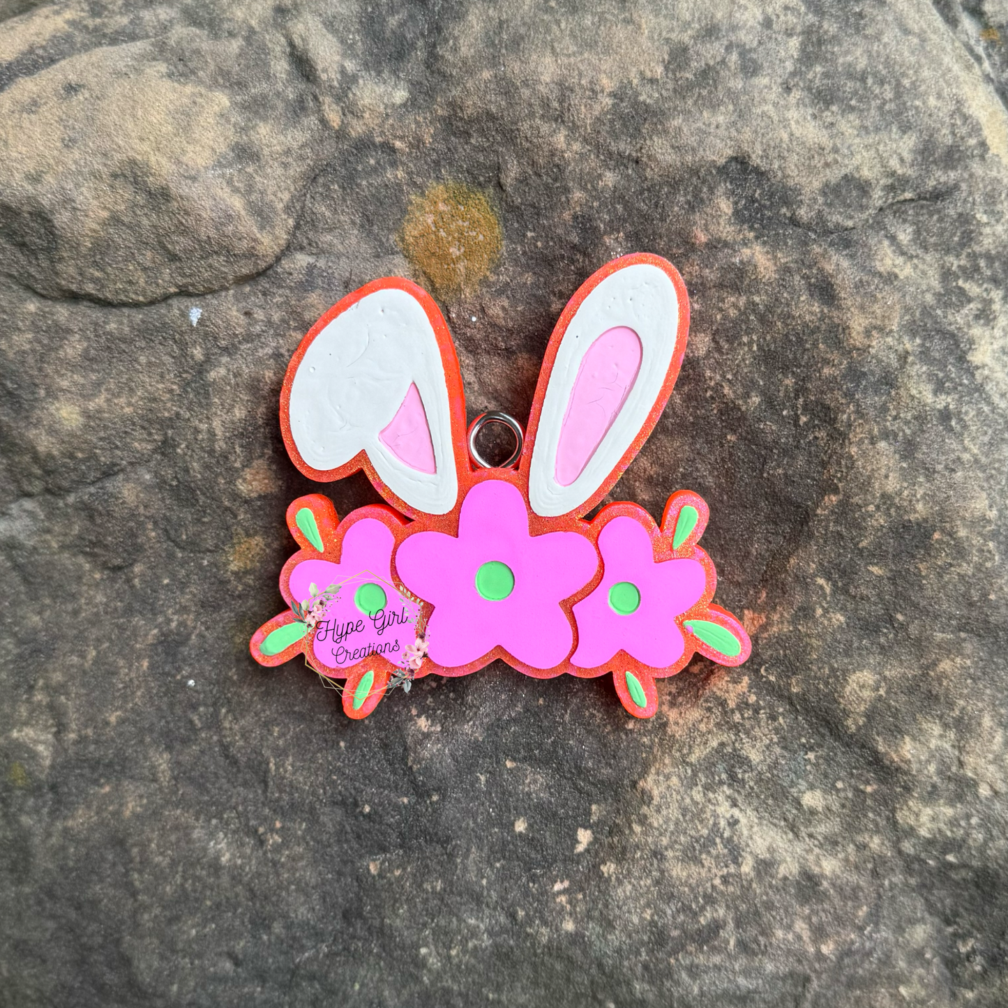 Floral Bunny Ears Car Freshie