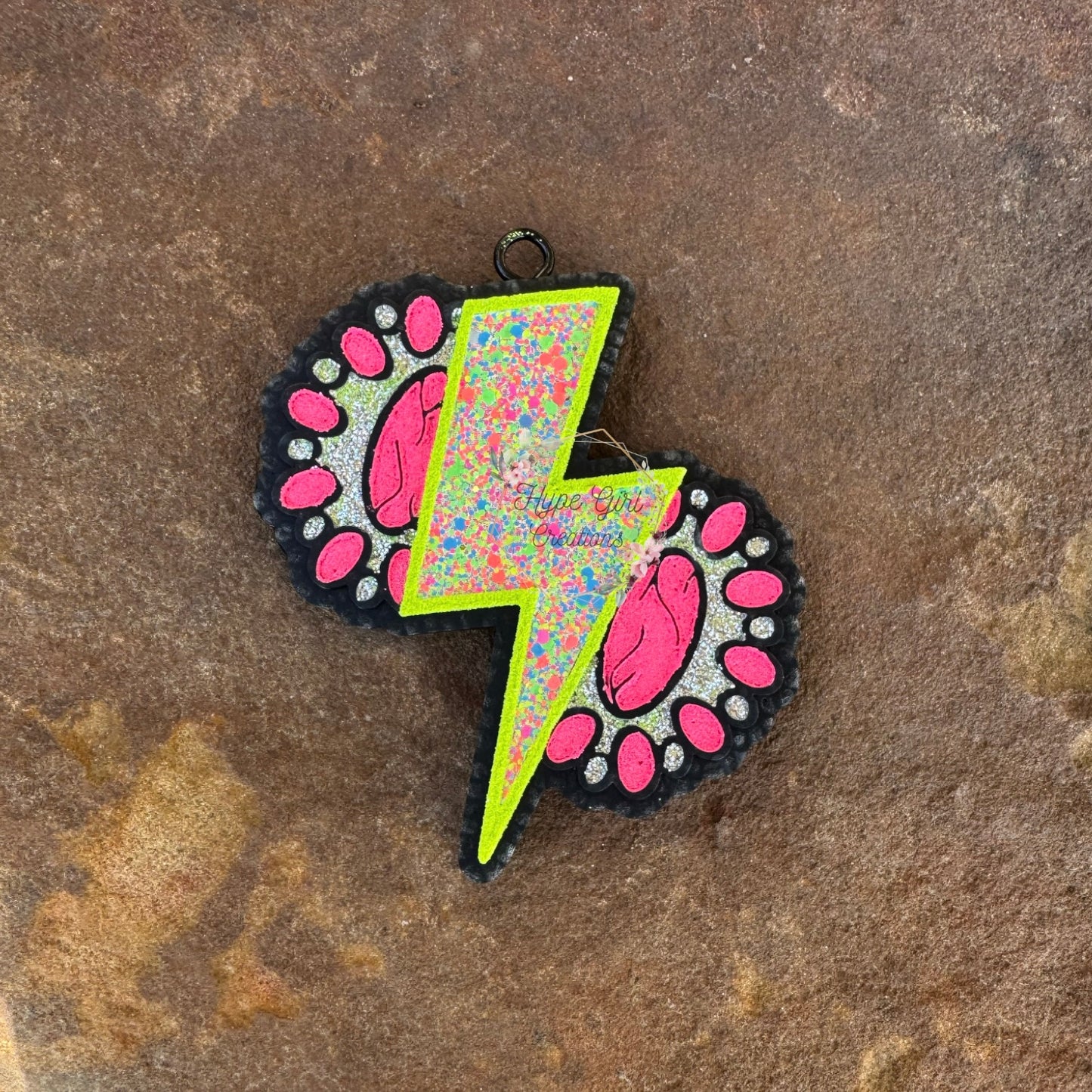 Turquoise Lightning Bolt Car Freshie
