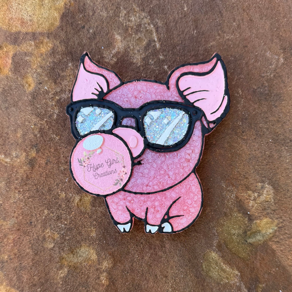 Piggy blowing a Bubble Car Freshie