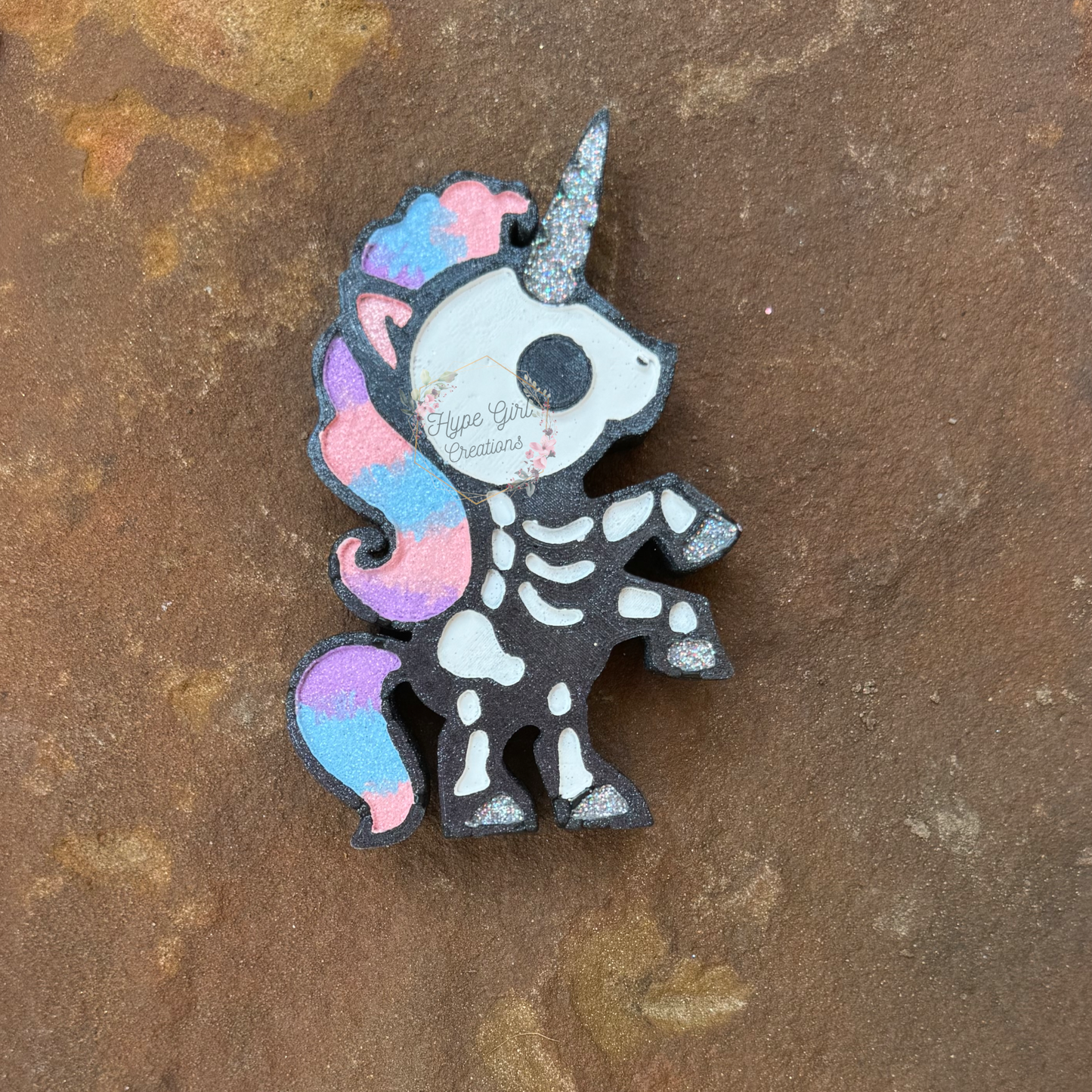 Skeleton Unicorn Car Freshie