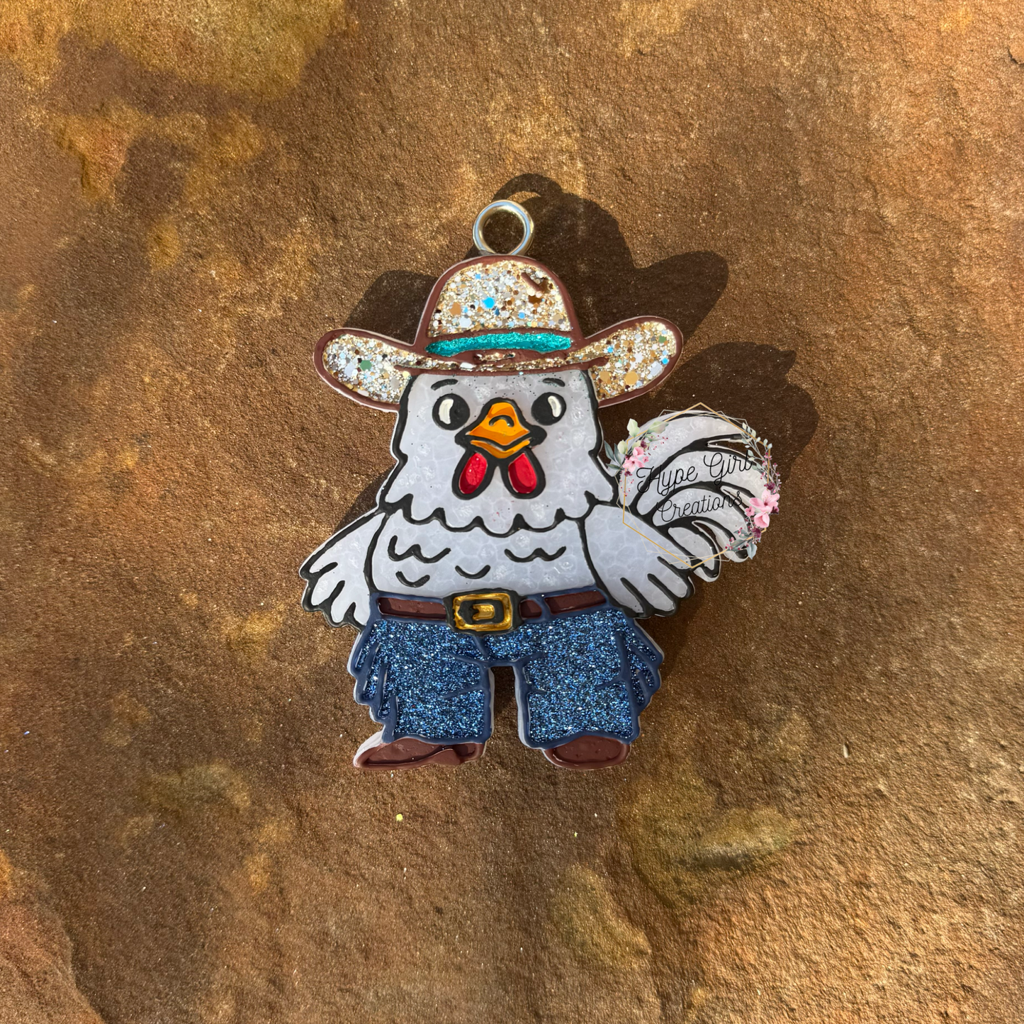 Jeans the Chicken Car Freshie