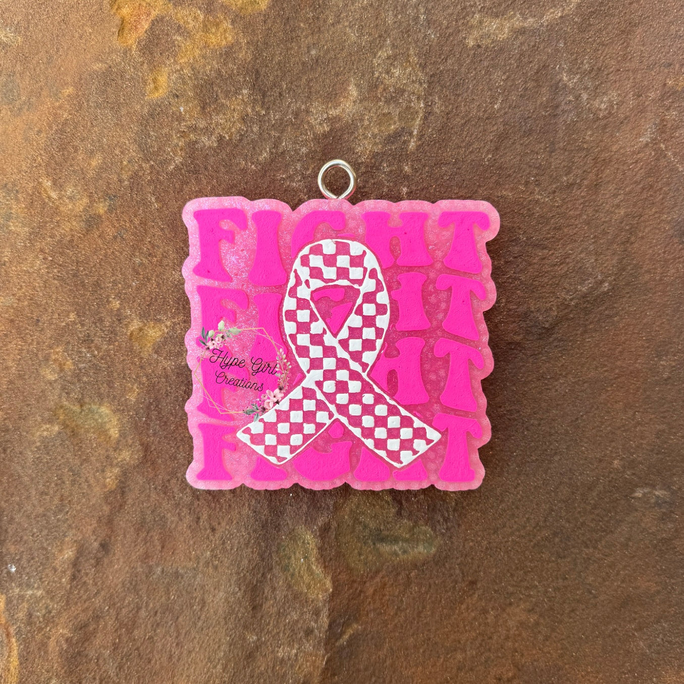 Fight x4 Checkered Ribbon Car Freshie