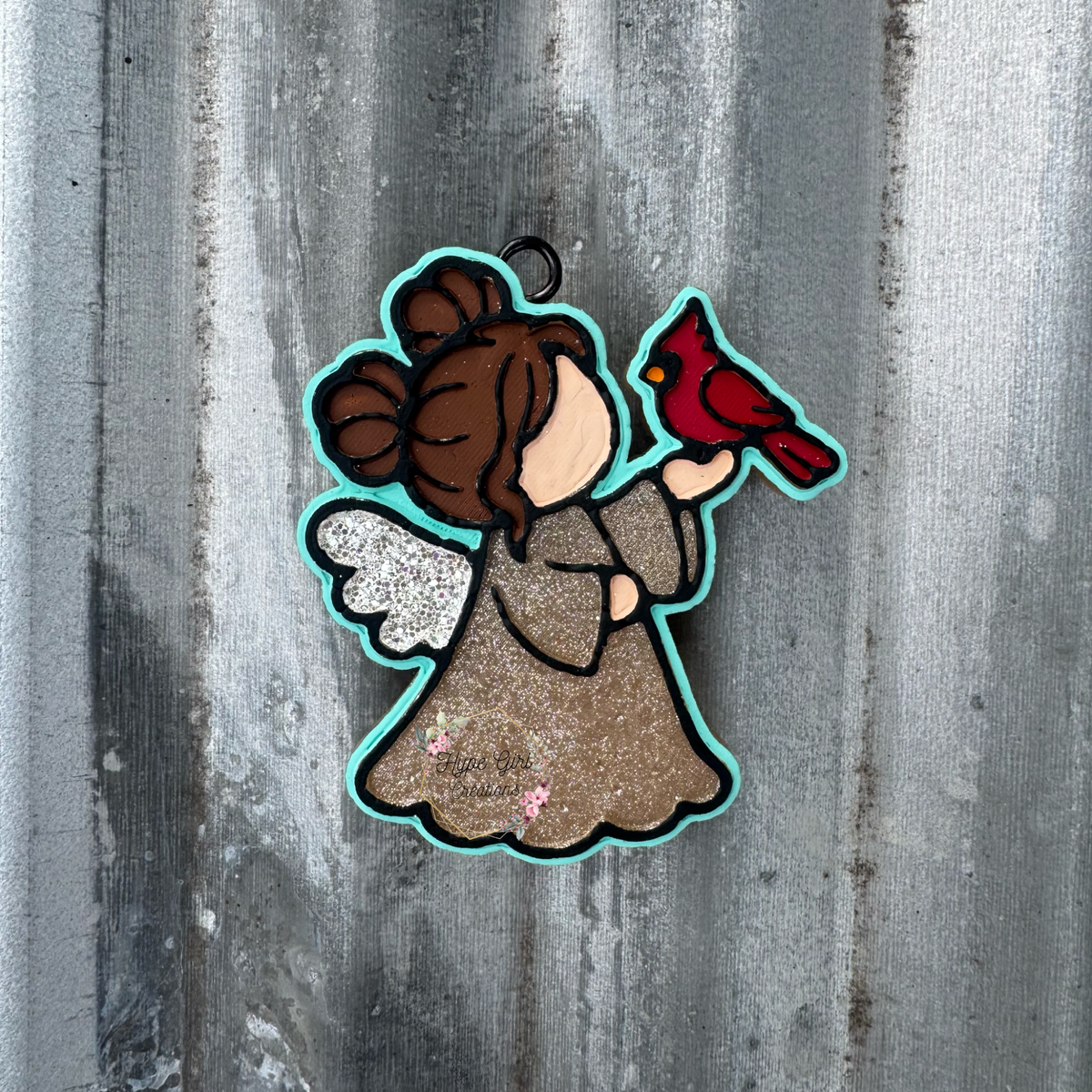 Angel w/ Cardinal Car Freshie