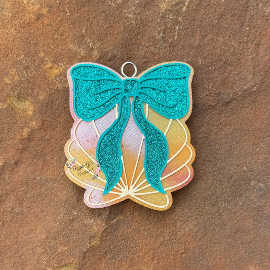 Seashell with Bow Car Freshie
