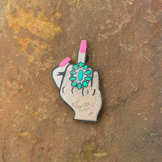 Squash Blossom Middle Finger Car Freshie