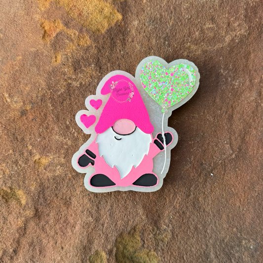 Gnome with Heart Balloon Car Freshie