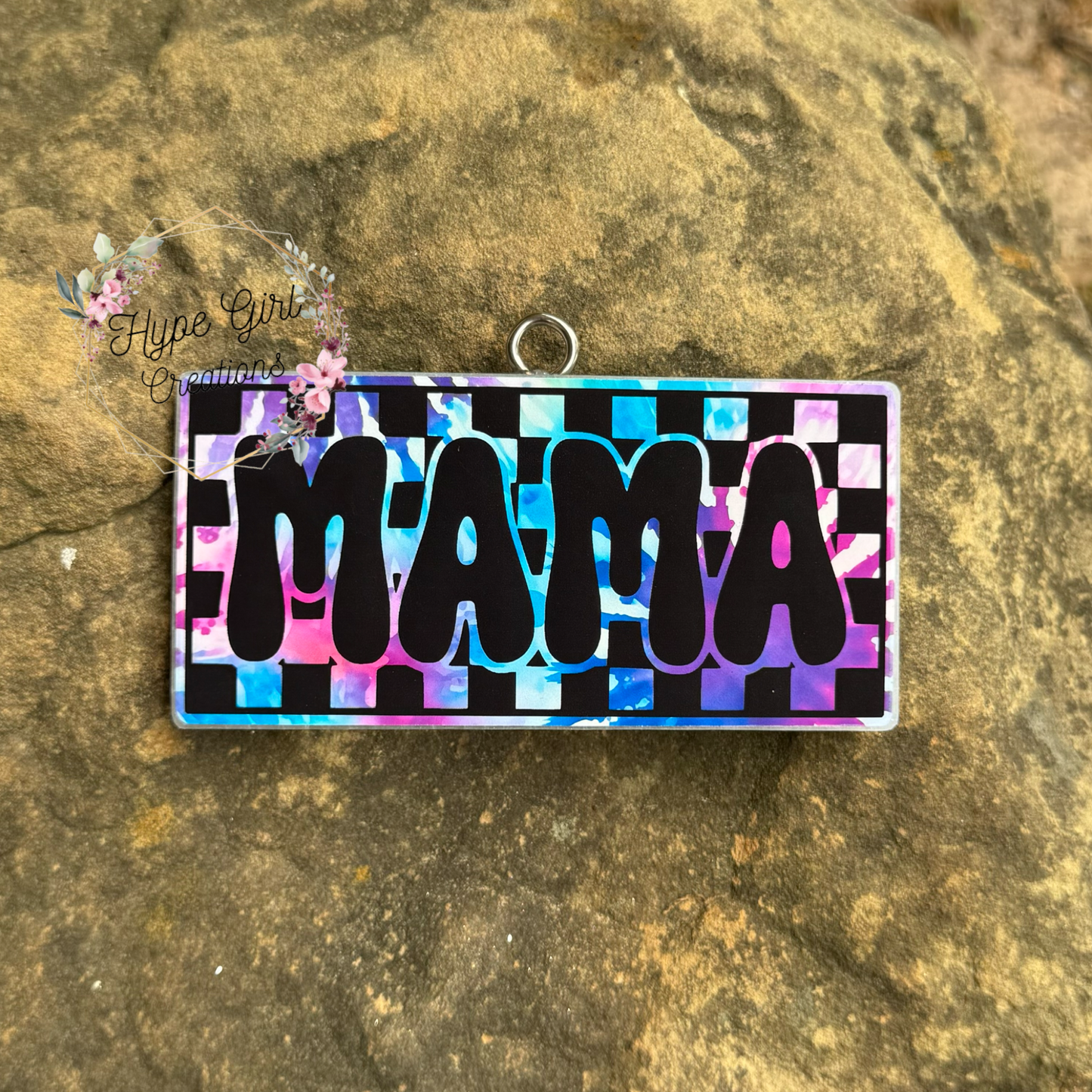 Checkered Mama with cardstock Car Freshie