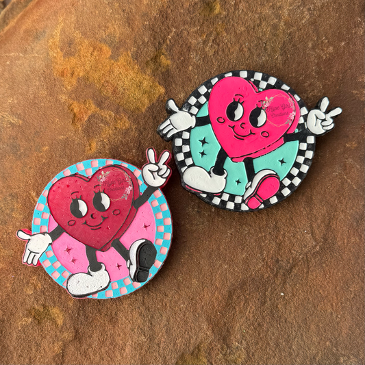 Retro Checkered Heart Car Freshie