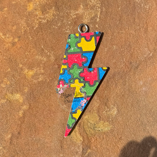 Puzzle Piece Lightning Bolt Car Freshie