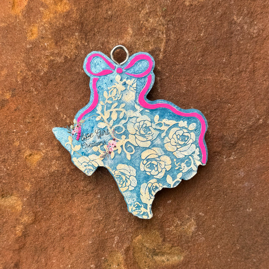 Floral Texas w/ Bow Car Freshie