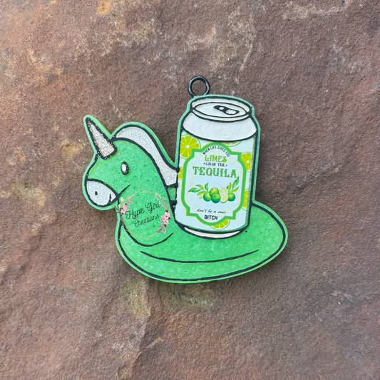 Unicorn Floaty w/ Can Car Freshie