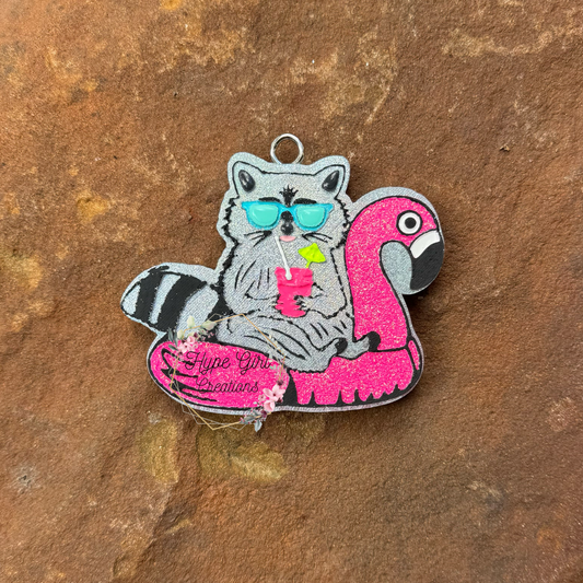 RTS Raccoon in Flamingo Floaty