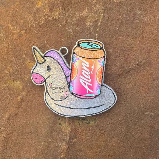 Unicorn Floaty w/ Can Car Freshie