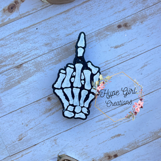 Skeleton Middle Finger Car Freshie