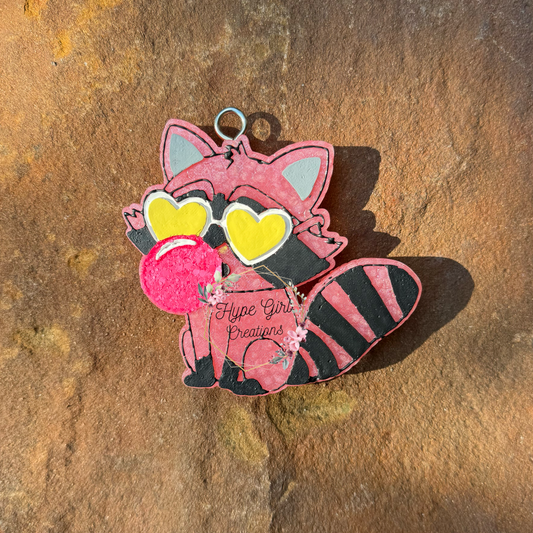Bubble Gum Racoon Car Freshie