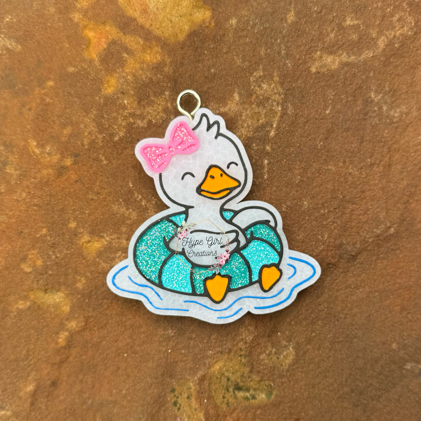 Goose in Floaty (2) Car Freshie