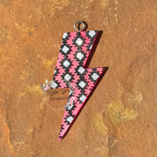 Aztec Print Lightning Bolt Car Freshie