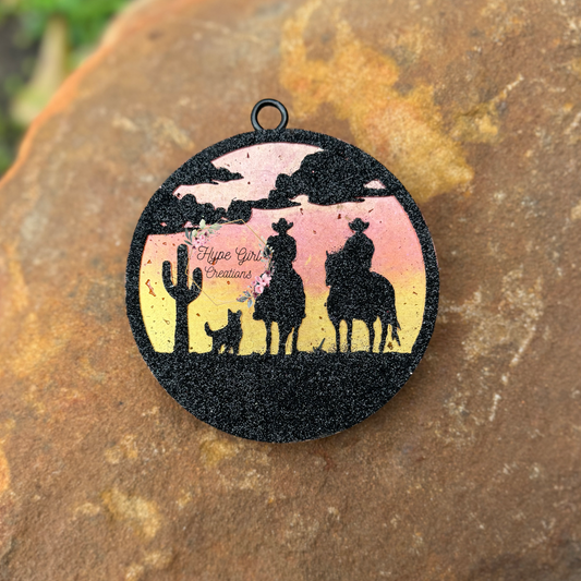 Cowboy Sunset Car Freshie