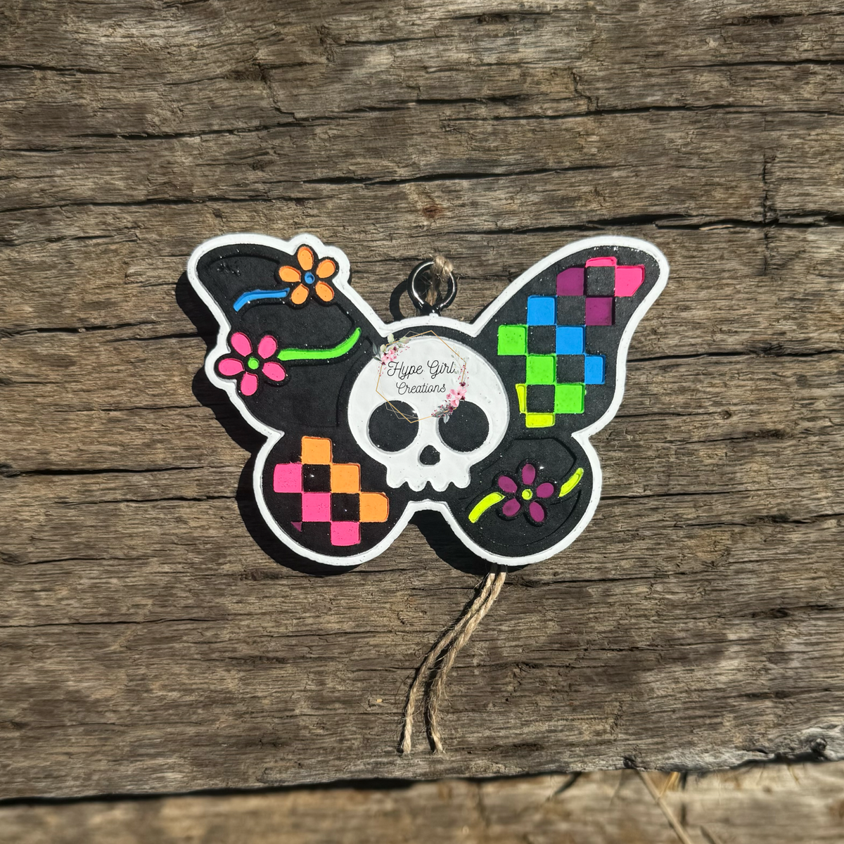 Groovy Skully Butterfly Car Freshie