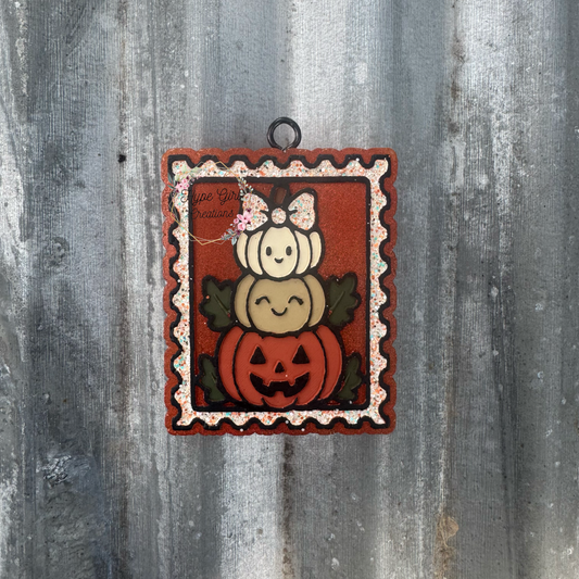 Stacked Pumpkins Stamp Car Freshie