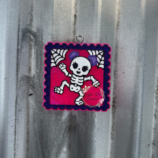 Skeleton Girl Stamp Car Freshie